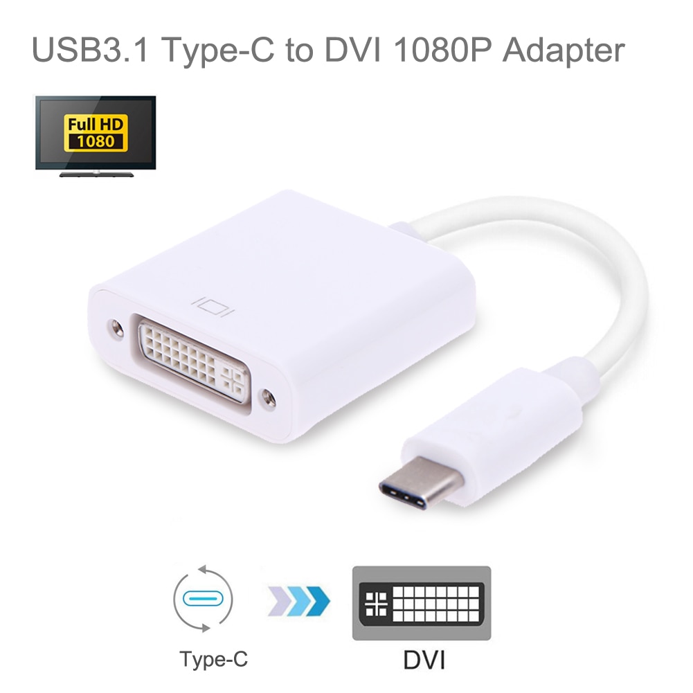  C USB 3.1 Male to DVI 1080P ޴ Ȯ   ̺ Ŀ ȯ, Ʈ ޴ ȭ Macbook HDTV